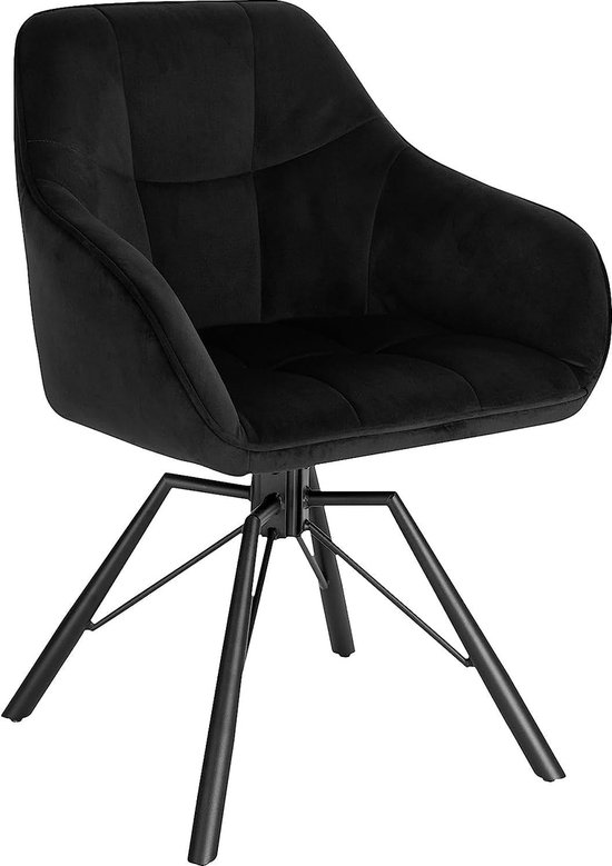Rootz draaibare eetkamerstoel - roterende stoel - fluwelen stoel - ergonomisch ontwerp - 360° draaibaar - stevige constructie - eenvoudige montage - 58,5 cm x 82,5 cm x 54,5 cm