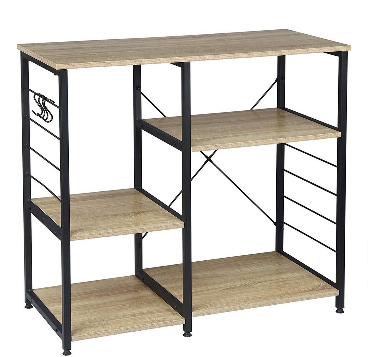 Modern Staande Plank - Opbergrek - Display - Duurzaam en Krasbestendig - Eenvoudige montage - Veelzijdige zwarte eiken afwerking - 90 cm x 40 cm x 83,5 cm