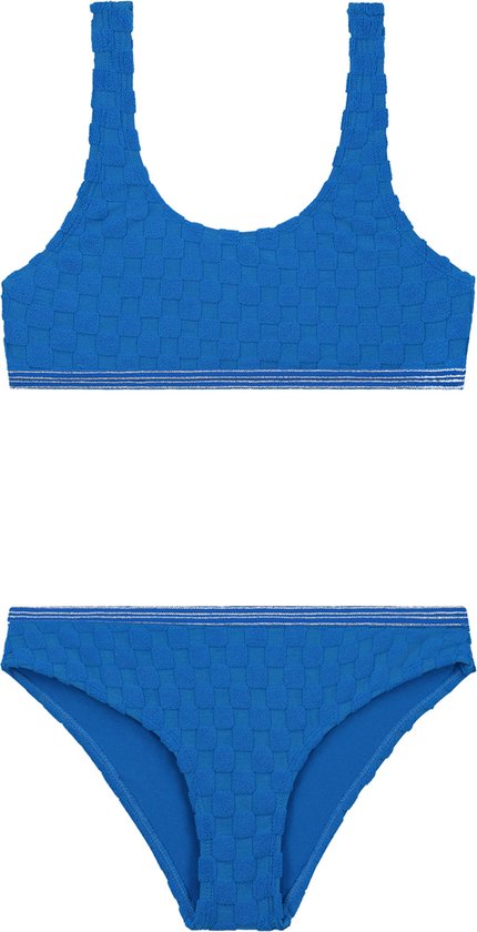 SHIWI Ensemble bikini fille RUBY structure à carreaux Ensemble bikini - carreaux bleu électrique - Taille 134/140
