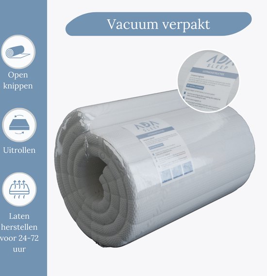 Surmatelas en mousse froide 160x200x7 - dureté moyenne - amovible - lavable - hypoallergénique