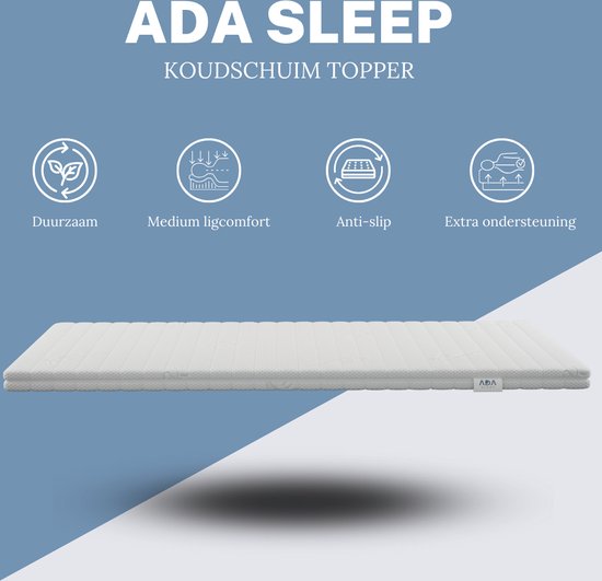 Surmatelas en mousse froide 160x200x7 - dureté moyenne - amovible - lavable - hypoallergénique