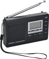 AM/FM/SW1-7 Draagbare 9-bands Radio-ontvanger met Luidsprekers en Hoofdtelefoon - Uitstekende Ontvangst - Tijdweergave - Alarm - Slaaptimer - Werkt op Batterijen