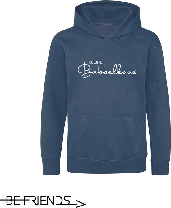 Be Friends Hoodie - Kleine babbelkous - Kinderen - Blauw - Maat 3-4 jaar