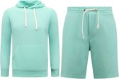 Sweat à capuche Homme - Short de jogging Homme - SET - Vert Menthe