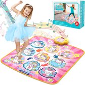 Purpledi Dansmat, speelgoed voor kinderen, muziek-dans-speelmat met ledverlichting, voor meisjes en jongens, leeftijd 3 tot 8 jaar, muziekmat met uitdagingsmodi, led-display, geïntegreerde muziek