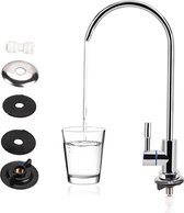 Bol.com Verchroomde omgekeerde osmose kraan voor keuken - Roestvrijstalen drinkwaterfilter kraan met zwanenhals waterfilter kraan aanbieding