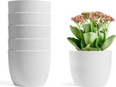 12 cm zelfwatergevende plantenpot wit set van 6, zelfwatergevende waterreservoir plantenpot plantenbak voor binnen en buiten