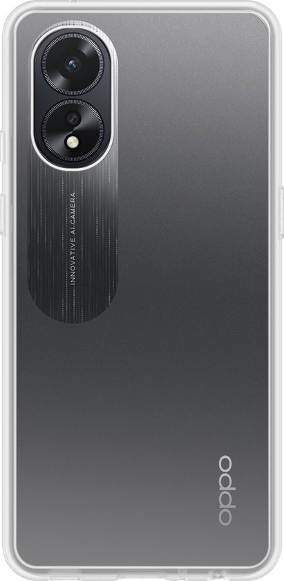 Coque Compatible avec OPPO A18, Coque Arrière en Siliconen avec 2 Films de Protection d'écran - Transparent