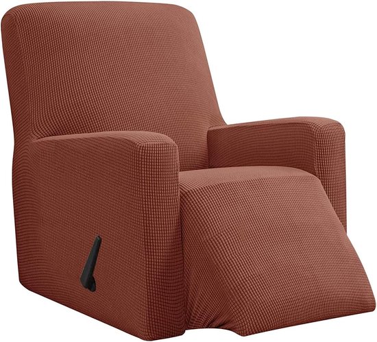Jacquard stoelhoes, stoelbeschermer, stretchhoes voor relaxstoel, compleet, elastische hoes voor televisiestoel, ligstoel, stoel, koraalrood