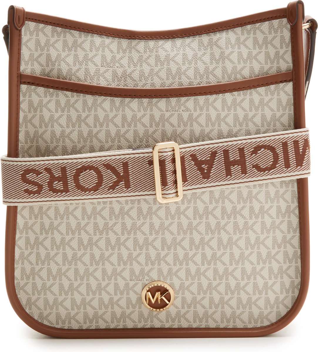 Michael Kors Luisa White Dames Crossbody Tas Bruin Wit bol
