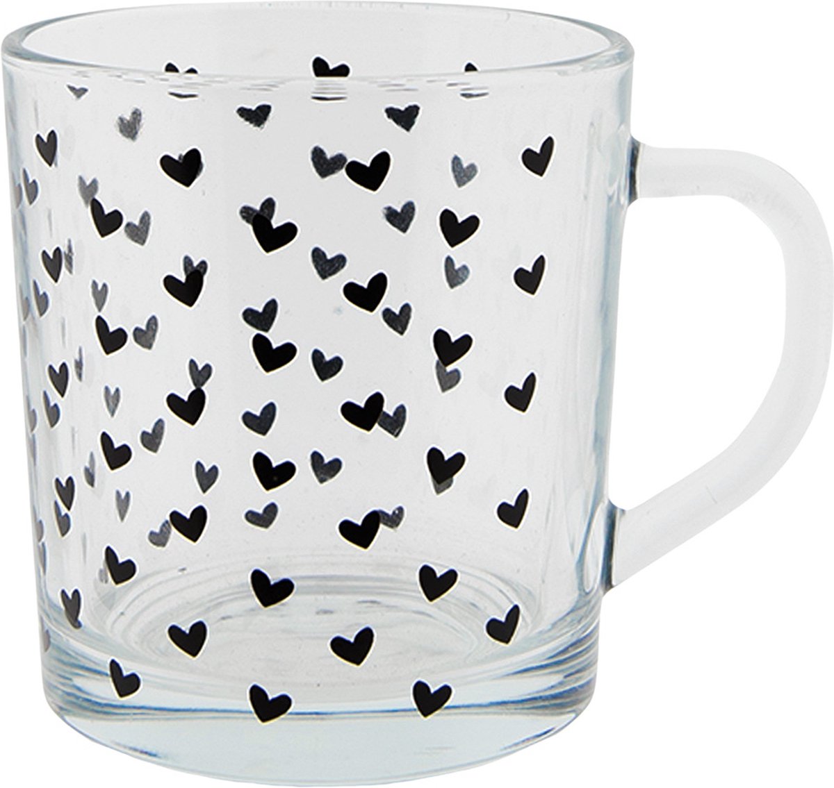 Clayre & Eef Theeglas 250 ml Glas Rond Hart Theemok