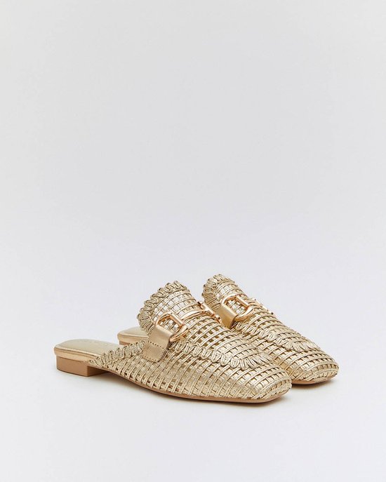 SmileFavorites® Loafers & Espadrilles, Instappers - Goud - Imitatieleer - Maat 37