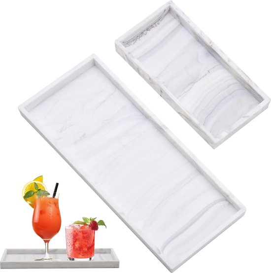 Plateau Déco Salle De Bain En Acrylique - Organisateur Élégant Pour Savon, Parfums Et Accessoires