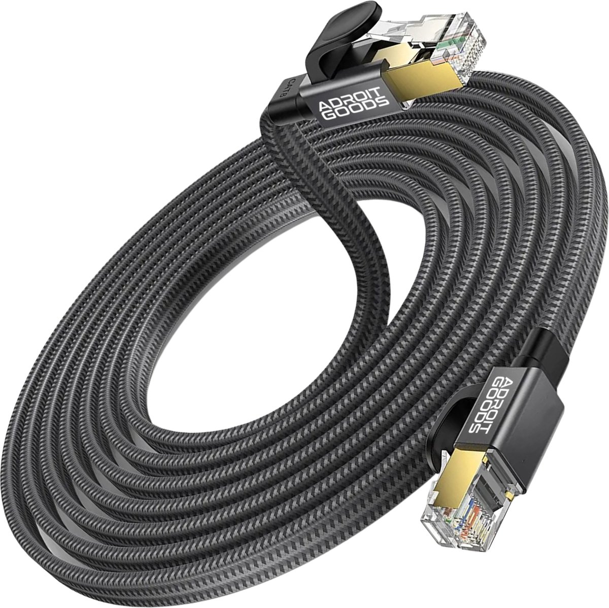 AdroitGoods Internetkabel Cat 8 - Netwerk/Ethernet kabel - F/FTP - 40Gbps 2000Mhz SFTP RJ45 Flat Netwerkkabel - Afgeschermd - 1.5 Meter