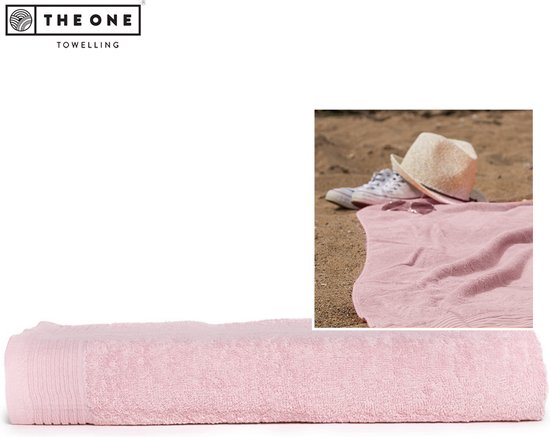 The One Towelling Classic Strandlaken - Strand handdoek - Hoge vochtopname - 100% Gekamd katoen - 100 x 180 cm - Lichtroze