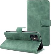 Case2go - Telefoonhoesje geschikt voor iPhone 12/12 Pro - Wallet Book Case - Met Magnetische Sluiting - Groen