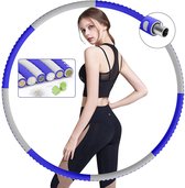 Hoelahoep - Fitness - hoelahoep met gewicht - verstelbaar in maat - hula hoop fitness - grijs/blauw - Cadeau