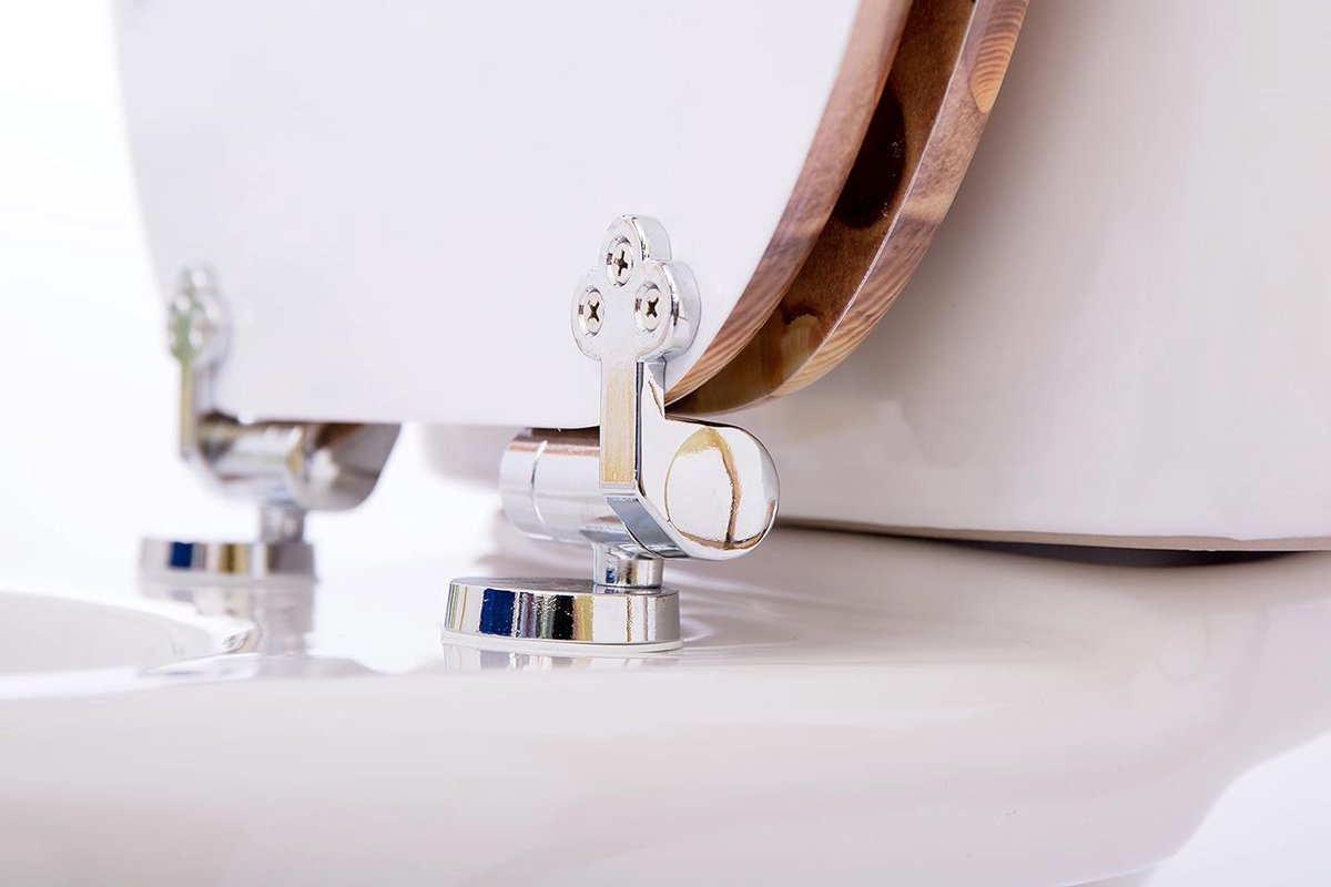 Goedkoopste WC-bril met softclosemechanisme, toiletdeksel van hout, stabiele kwaliteit, eenvoudige reiniging