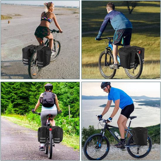 Waterdichte Fietstas Voor Touring Met Haak Op Bagagedrager Met Handvat En Oprols