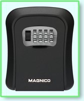 Magnico ® Sleutelkluis voor binnen en buiten - Zwart - Cijferslot - Roestvrij staal - Montagehandleiding incl. schroeven - Sleutelkastje - Kluis