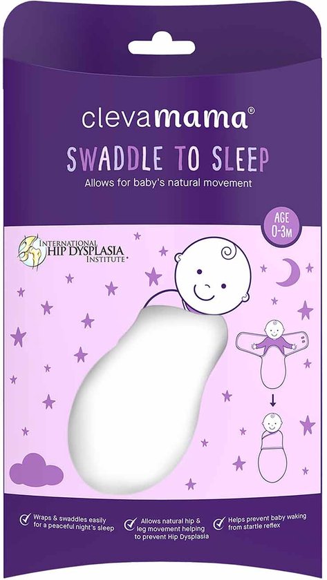 Swaddle to Sleep - inbakerdoek voor baby's | 0-3m | TOG 1.0 | Wit | ClevaMama - ClevaMama®