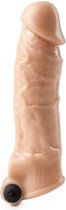 Vibrerende penis sleeve die echt aanvoelt - 21 cm - beige