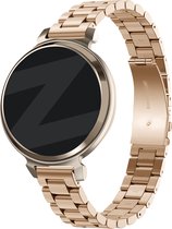Bandz Stalen schakel band 'Classic' - Smartwatch bandje 14mm geschikt voor Garmin Lily 2 (alleen tweede versie) - inclusief inkort set - rosé goud