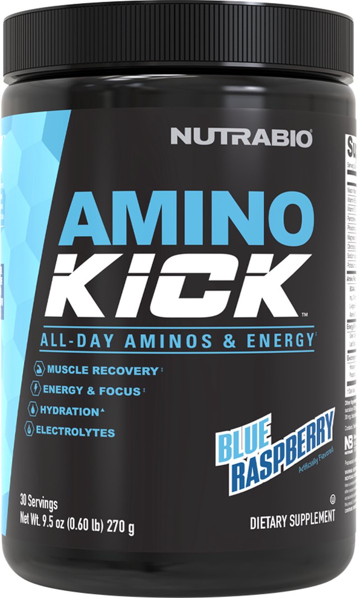 Goedkoopste Nutrabio NutraBio Amino Kick Energie & Herstel Mix- 30 Servings Passionfruit Pineapple
