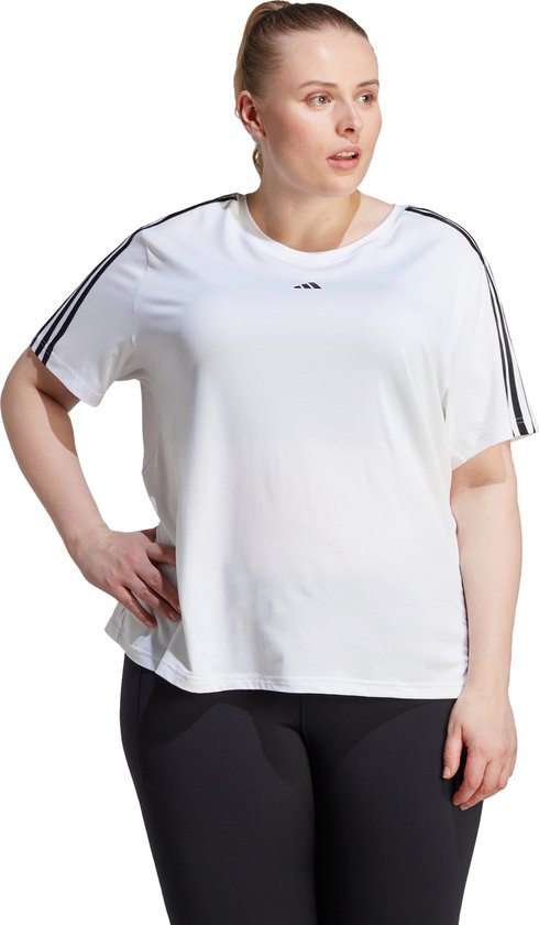 adidas Performance AEROREADY Train Essentials 3-Stripes T-shirt (Grote Maat) - Dames - Wit- 1X