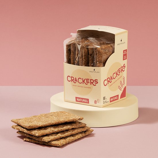 Protiplan - Protein Crackers Naturel met Zaden - 128 stuks - 128 x 22,5 g - Koolhydraatarm - Eiwitrijk