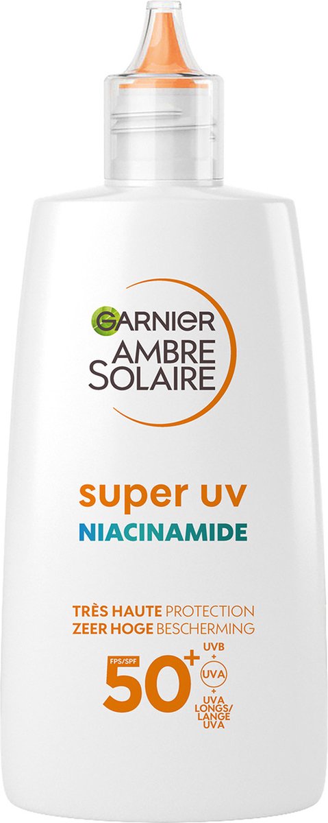 Goedkoopste Garnier Ambre Solaire Super UV Niacinamide Anti-Imperfecties Fluid SPF50 - beschermt tegen UVB-, UVA-en lange UVA-stralen - vermindert imperfecties - 40 ML