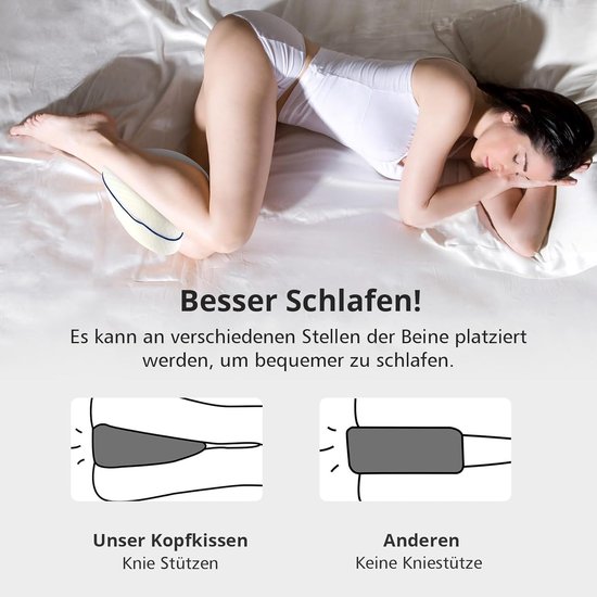 Huanmin Orthopedisch kussen voor benen, beenkussen voor zijslapers, kniekussen voor zijslapers, zijslaapkussen knie, kniekussen om te slapen ter verlichting van rug-, heup- en gewrichtspijn