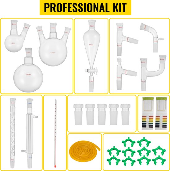 Luoxun LX 500ml Etherische Olie Familie Distillatie Chemie Laboratorium Glaswerk 24 40 Kit 908207903