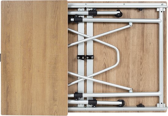 Travellife Sorrento Uitschuifbare Campingtafel Bruin 80/110/140x70 cm - Compact en gebruiksvriendelijk - In hoogte verstelbaar - Stabiel en lichtgewicht van Merkloos — afbeelding 4