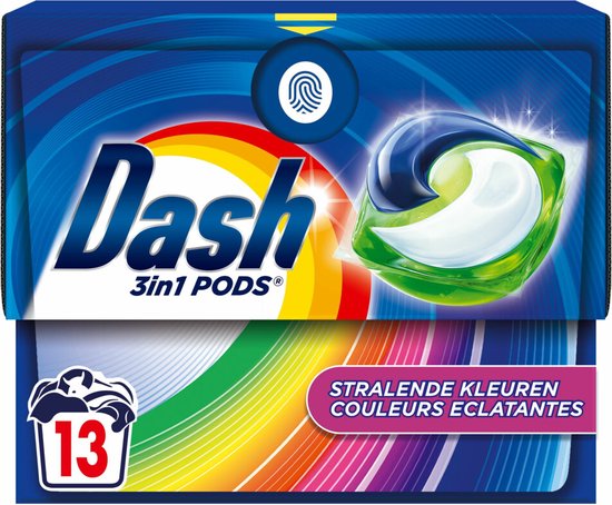 Dash Wasmiddelcapsules 3in1 Pods Stralende Kleuren - 13 stuks
