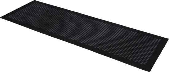 Tica Copenhagen - Polyamide deurmat - 67x200 cm - Dot design black/grey