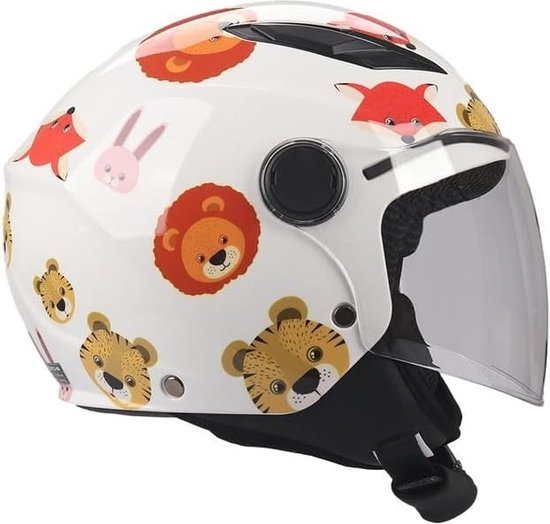 BHR 838 Kids – Kinderhelm Scooter – Veiligheid voor uw Kind – Scooterhelm voor Kinderen – Kinderhelm Motor - Safari – Maat M