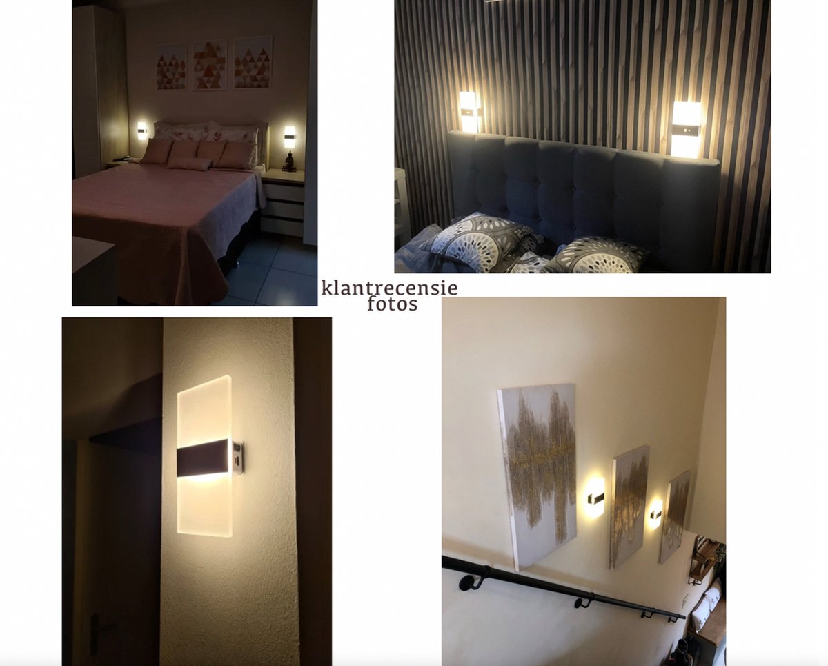 DetarZinLED oplaadbare wandlamp binnen 2 stuks hout, wandlamp zonder stroomaansluiting, draadloze dimbare touch control, lamp zonder boren, 360° draaibaar magnetisch voor slaapkamer woonkamer