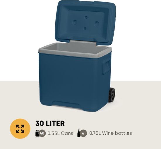 Steamy Cool 30 - Middelgrote koelbox op wielen - 30 Liter - Blauw van Steamy — afbeelding 3