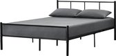 In And OutdoorMatch Metalen Bedframe Biva - incl. Bedbodem - 140x200cm - Zwart - Stalen frame gepoedercoat