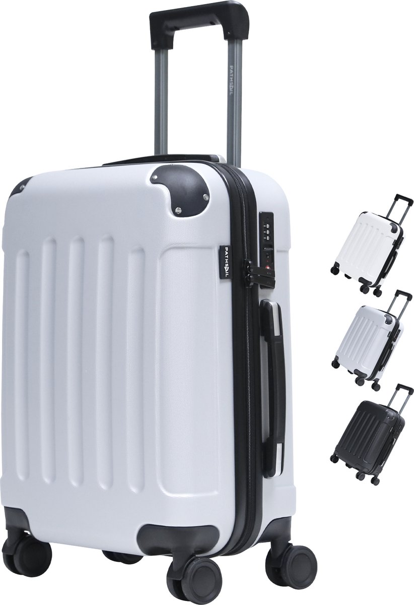 Pathsail® Handbagage Koffer 40L x 55CM - ABS - Lichtgewicht Trolley - Incl. TSA slot & Spinner wielen - Silver