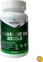 D3 Vitamine Neapharma - 3000UI formule - 120 drops - voor 4 maand - Vegan