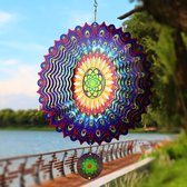 3D Mandala Windgong 30cm Roestvrij Staal Hangende Windspinner Metalen Kunst Kinetische Decor Tuin Buitendecoraties