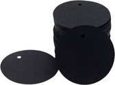 Etiquettes - lot de 100 étiquettes rondes noires 4x4 cm. - karton solide - étiquettes de prix - étiquettes cadeaux - avec trou pré-percé