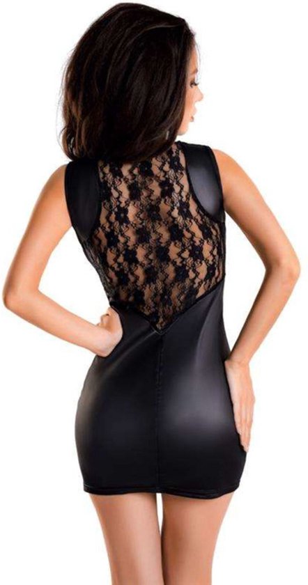 Robe Zwart Brillante Wetlook LULU - Zwart - L