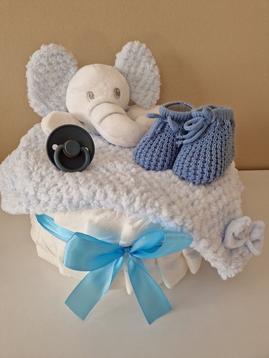 Luiertaart small olifant jongen - babyshower - kraamcadeau - frigg van Luiertaart — afbeelding 3