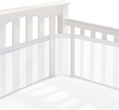 Bedomranding voor baby's, babynestje, bedomranding, anti-luchtstroom, 3D-mesh-voering, ademende Crib Surround voor peuters (wit)