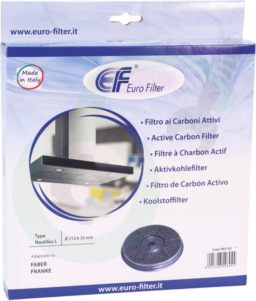 EUROFILTER KOOLSTOFFILTER (VETFILTER) ROND Ø 212MM VOOR O.A. FABER AFZUIGKAP FKS132
