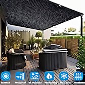 Zonweringsnet, 1 x 2 m, zwart, schaduwnet voor tuin, schaduwnet met oogjes, 70% schaduwpercentage, uv-bestendig, voor plantenbescherming, broeikas, schuur of kennel