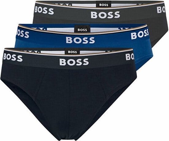 HUGO BOSS Power briefs (3-pack) - heren slips - blauw - navy - grijs - Maat: XXL
